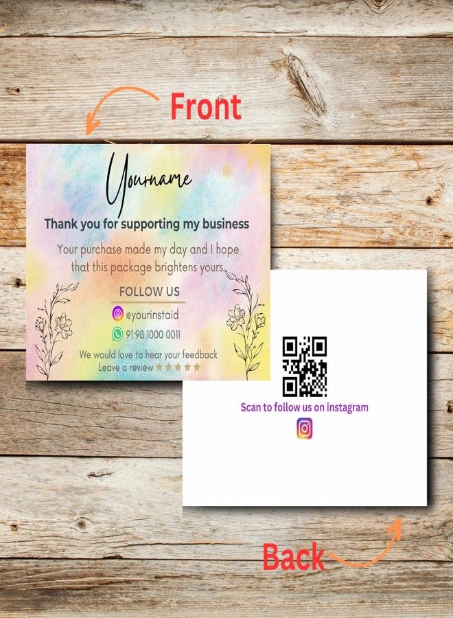 Yellow Nuts Personalized Thank You Cards For Small Business 50 Pcs Purchase Your Order Shopping Greeting Card Tags - Image 2